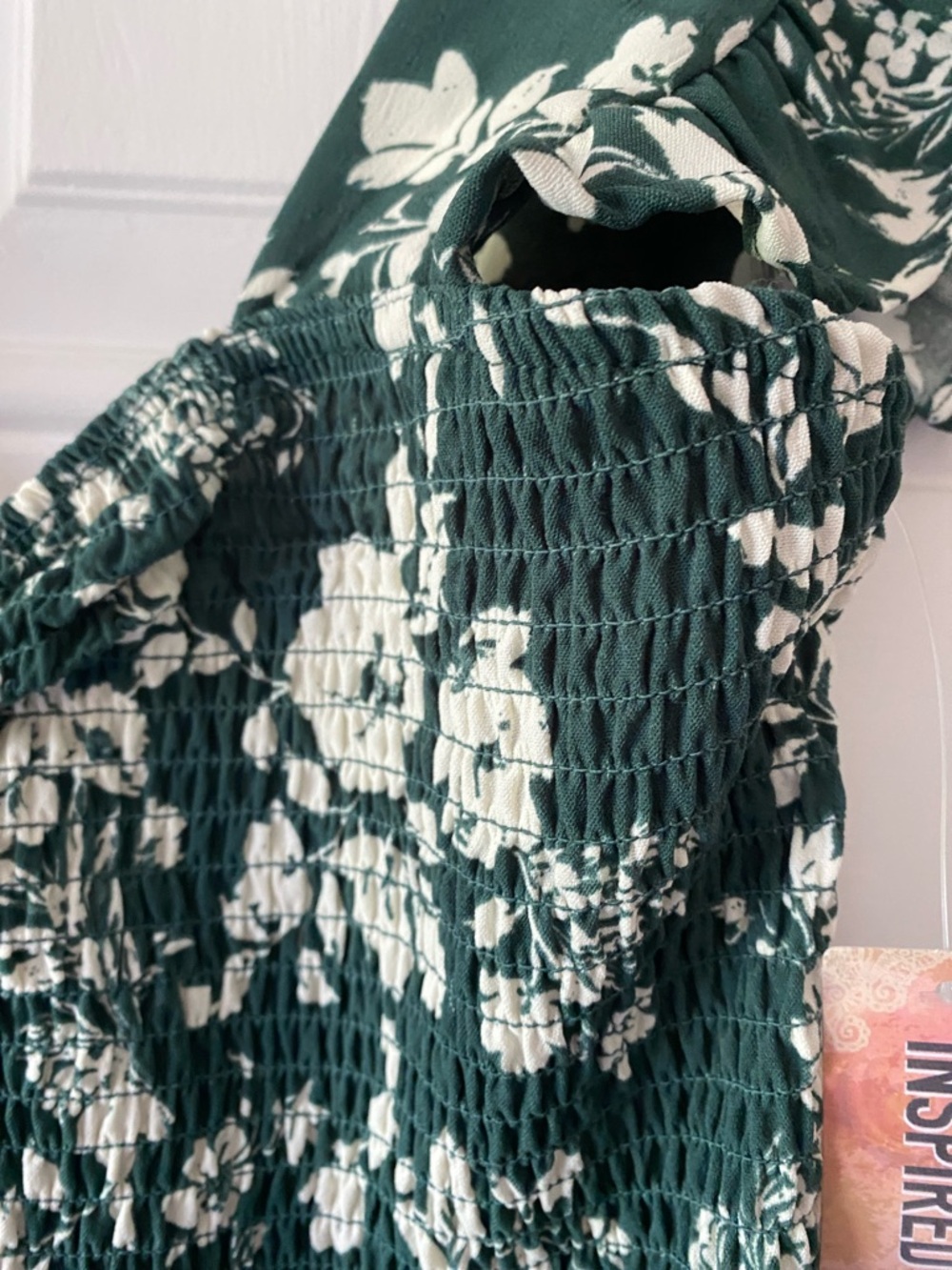 Inspired Hearts Green Floral Smocked Jumpsuit NWT - Picture 3 of 7
